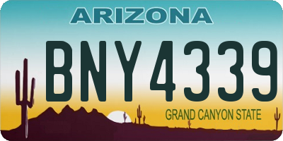 AZ license plate BNY4339