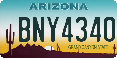 AZ license plate BNY4340