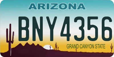 AZ license plate BNY4356