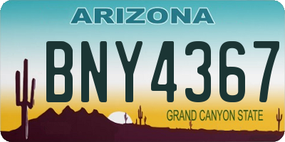 AZ license plate BNY4367