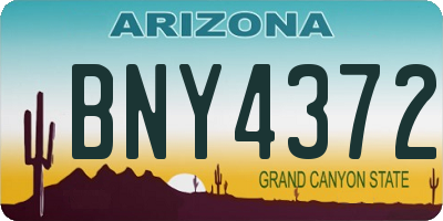 AZ license plate BNY4372