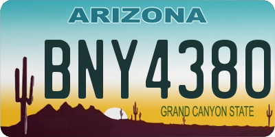 AZ license plate BNY4380