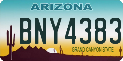 AZ license plate BNY4383