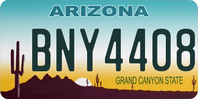 AZ license plate BNY4408