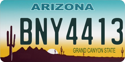 AZ license plate BNY4413