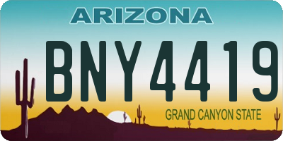 AZ license plate BNY4419