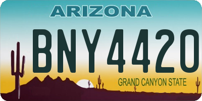 AZ license plate BNY4420