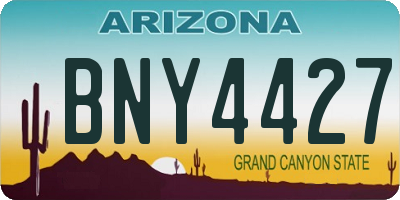 AZ license plate BNY4427