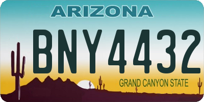 AZ license plate BNY4432