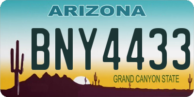 AZ license plate BNY4433