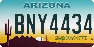 AZ license plate BNY4434