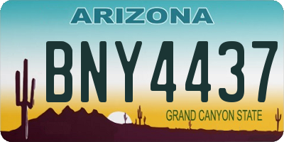 AZ license plate BNY4437