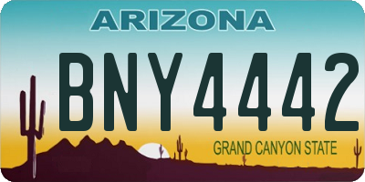 AZ license plate BNY4442