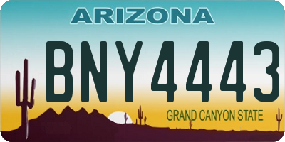 AZ license plate BNY4443