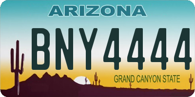 AZ license plate BNY4444