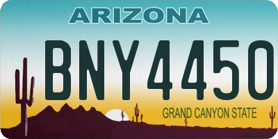 AZ license plate BNY4450