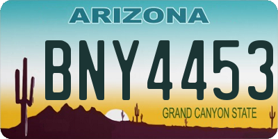 AZ license plate BNY4453