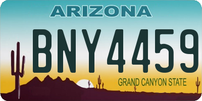 AZ license plate BNY4459