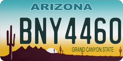 AZ license plate BNY4460