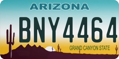 AZ license plate BNY4464