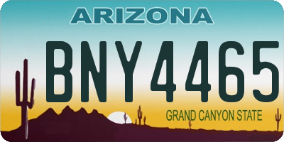 AZ license plate BNY4465