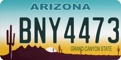 AZ license plate BNY4473