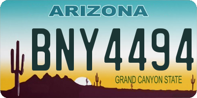 AZ license plate BNY4494