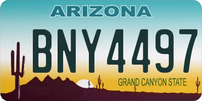 AZ license plate BNY4497