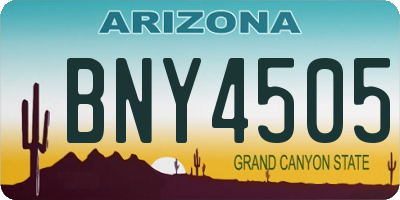AZ license plate BNY4505