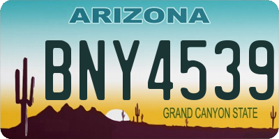 AZ license plate BNY4539