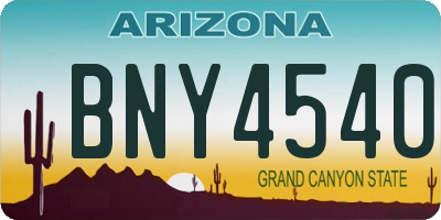 AZ license plate BNY4540