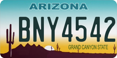 AZ license plate BNY4542