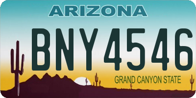 AZ license plate BNY4546
