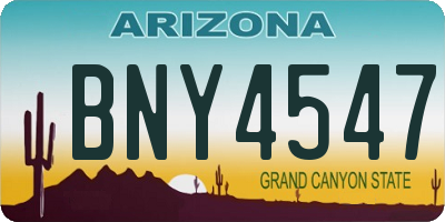 AZ license plate BNY4547