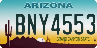 AZ license plate BNY4553