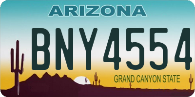 AZ license plate BNY4554