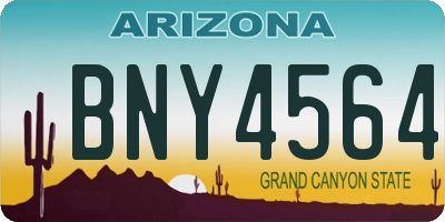 AZ license plate BNY4564