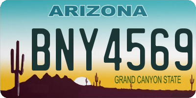 AZ license plate BNY4569