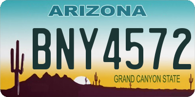 AZ license plate BNY4572