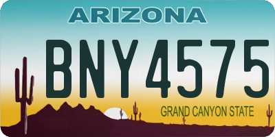 AZ license plate BNY4575