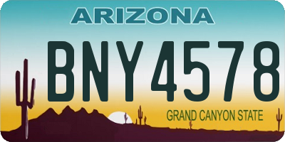 AZ license plate BNY4578