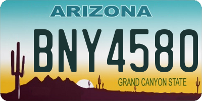 AZ license plate BNY4580
