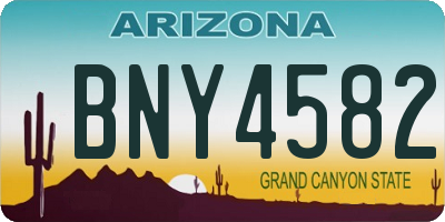 AZ license plate BNY4582