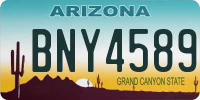 AZ license plate BNY4589