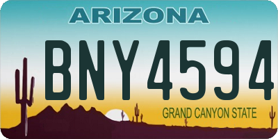 AZ license plate BNY4594