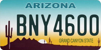 AZ license plate BNY4600