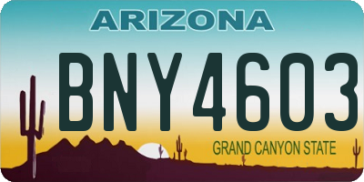 AZ license plate BNY4603