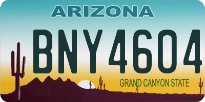AZ license plate BNY4604