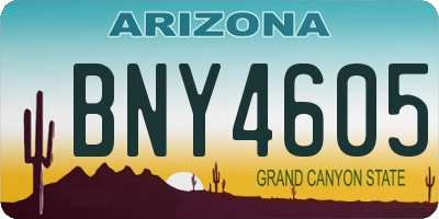AZ license plate BNY4605