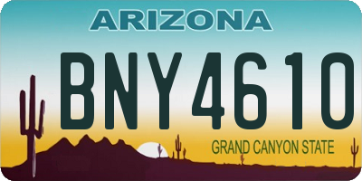 AZ license plate BNY4610